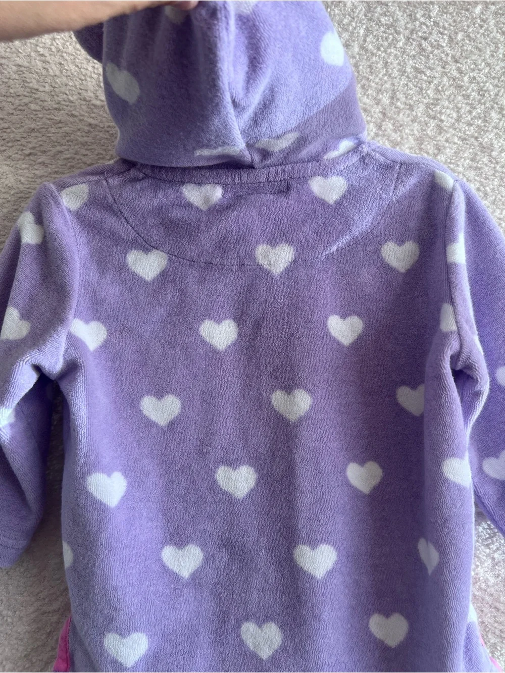 Pottery Barn Kids Terr‎y Cloth Hoodie Swimsuit Coverup Hearts Size 6-12 Months